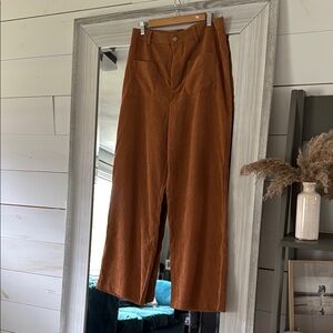Rust Orange Wide-Leg Pants